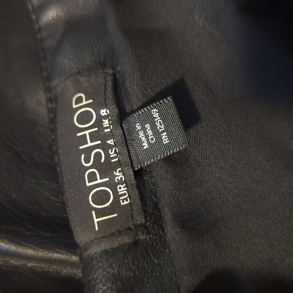 TopShop BLACK VEGAN LEATHER Mini WRAP DRESS - Picture 9 of 10